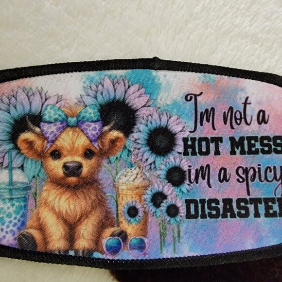 Highland Cow Western Sublimation DYI Fabric Hat Patch Glue Iron On Sew Hat Patch - Picture 3 of 5